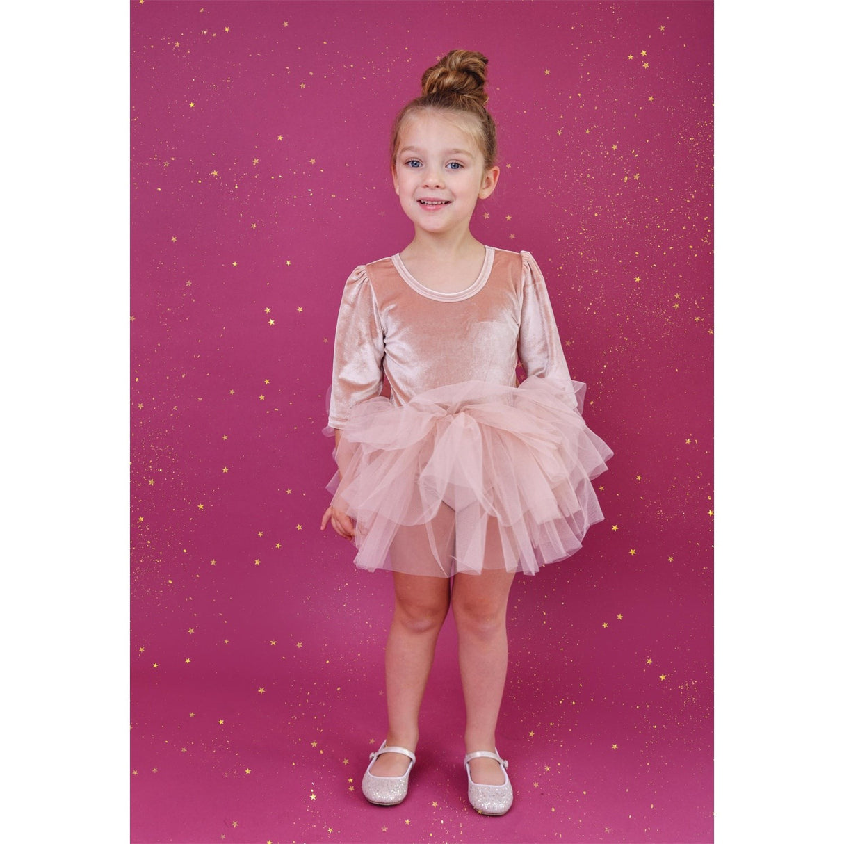 Dolly by Le Petit Tom Pink Dolly Universe Velvet Planet Tutu Kjole