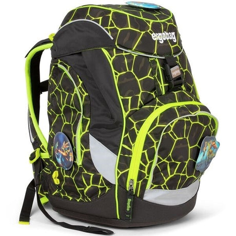 Ergobag Skoletaske Sæt Lumi Pack Dragon RideBear Lava Yellow