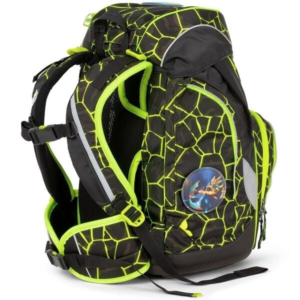 Ergobag Skoletaske Sæt Lumi Pack Dragon RideBear Lava Yellow