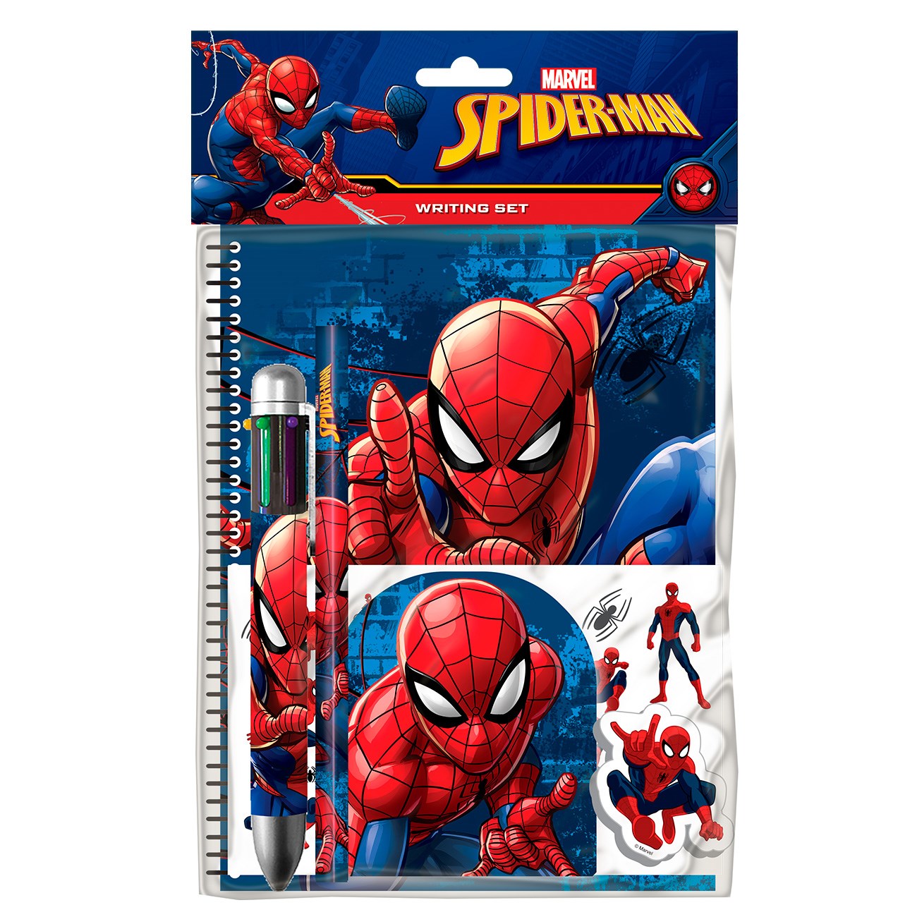 Euromic Spiderman Skrive Sett med flerfarget kulepenn