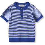 Fliink Mazerine Blue Cloud Dancer Stripe Anker Stripe SS Polo