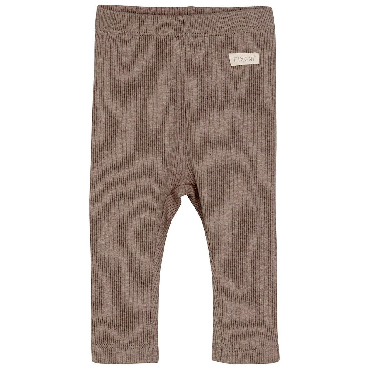 FIXONI Deep Taupe leggings melange ribbe