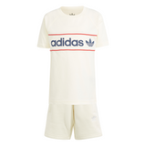 adidas Originals Ivory/Night Indigo/Red Shorts Tee Sett