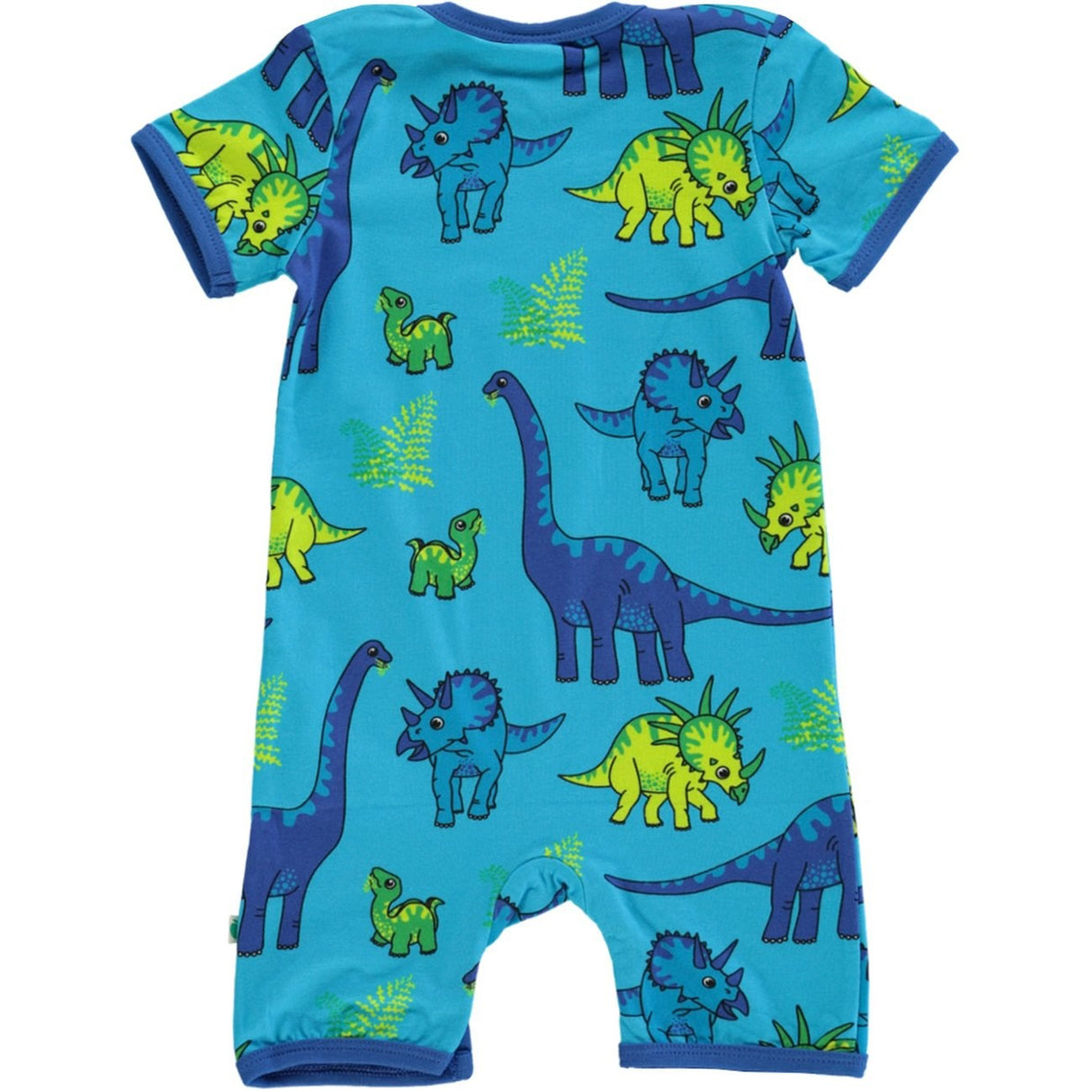 Småfolk Blue Atoll Kortermet Jumpsuit Med Dinosaur 5