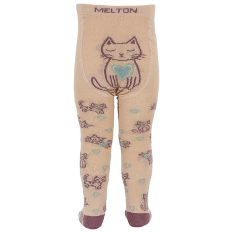 MELTON Ivory Cream Cat love strømpebukser 2