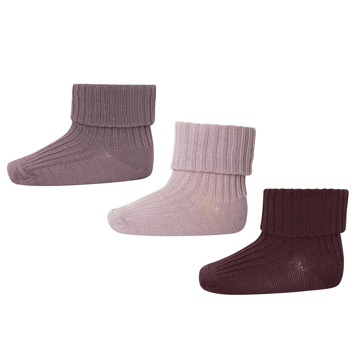 Mp Danmark Wool Ribbet Sokker - 3-pakning Wood Rose