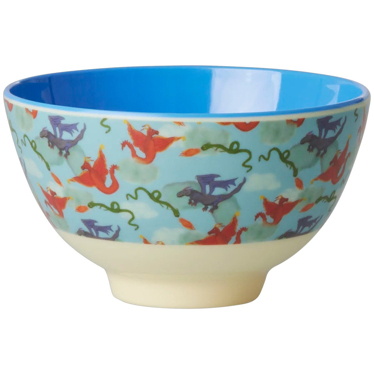 Rice Melamine Bowl med Dragon Print - Liten - 300 ml