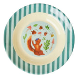 Rice Melamine Kids Bowl med Blue Happy Forest Print - 250 ml