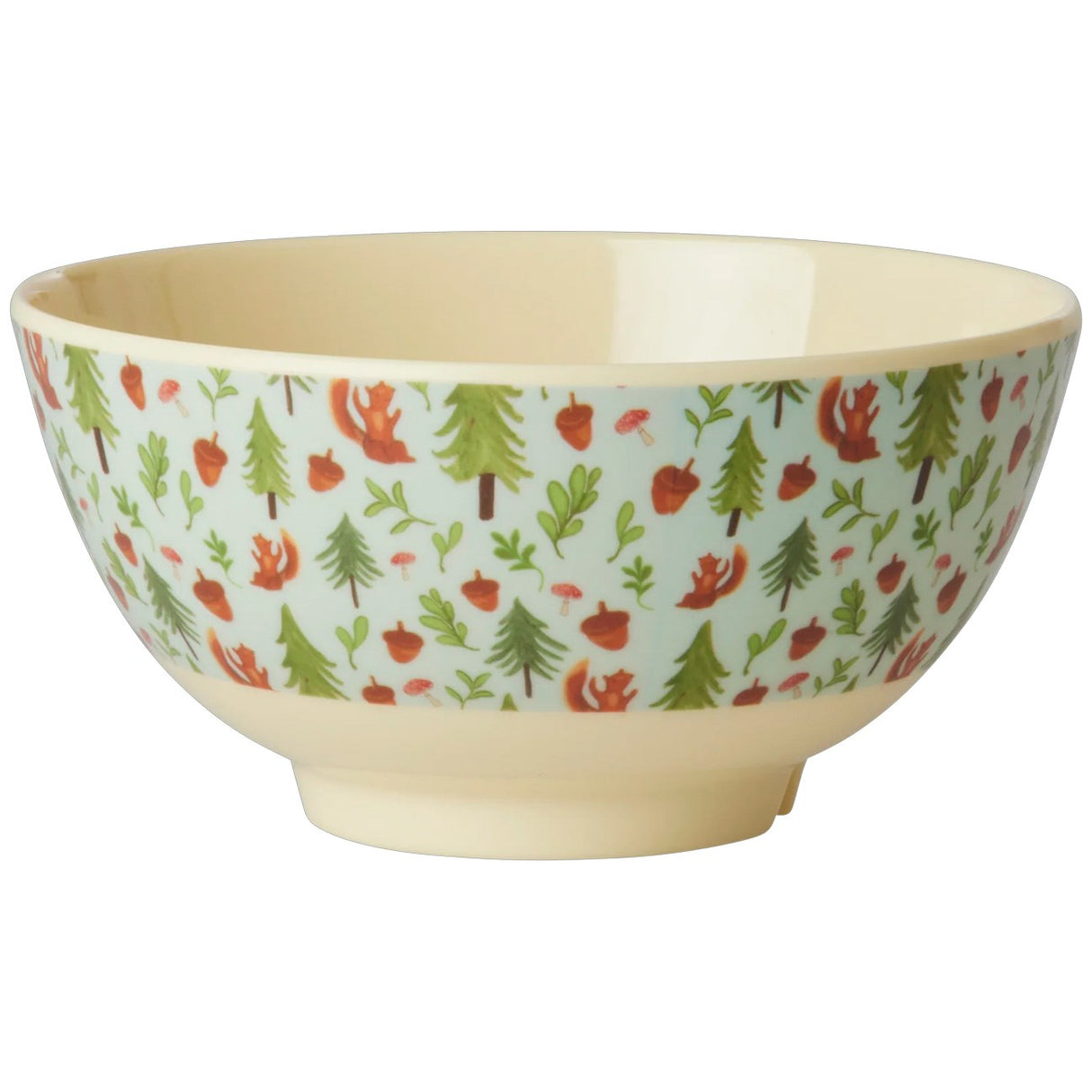 Rice Melamine Bowl med Blue Happy Forest Print - Medium - 700 ml