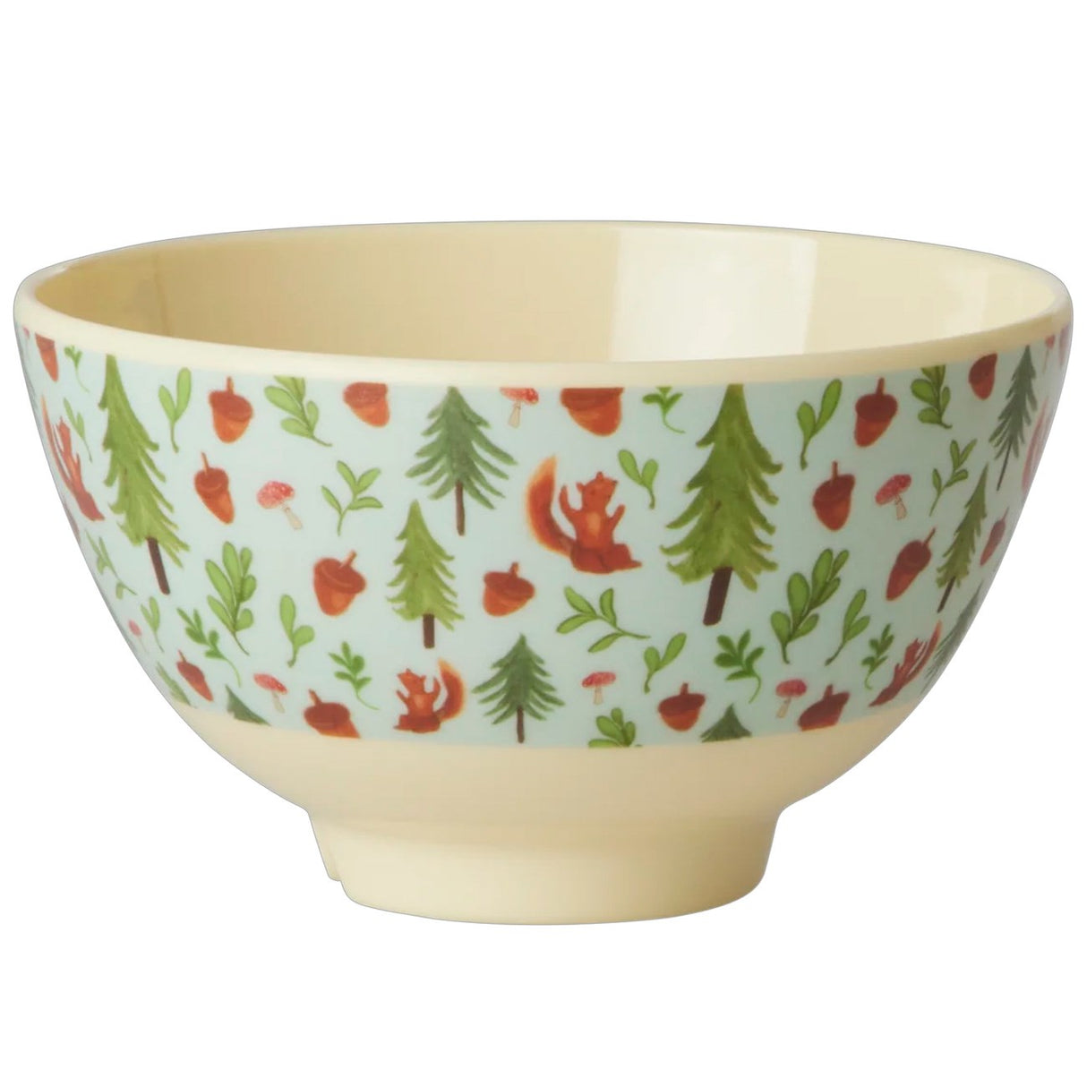 Rice Melamine Bowl med Blue Happy Forest Print - Liten - 300 ml