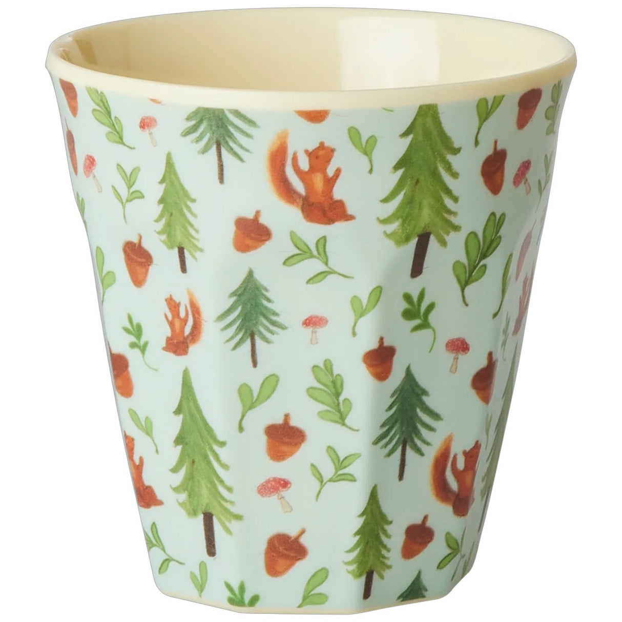 Rice Melamine Kids Cup med Blue Happy Forest Print - Liten - 160 ml