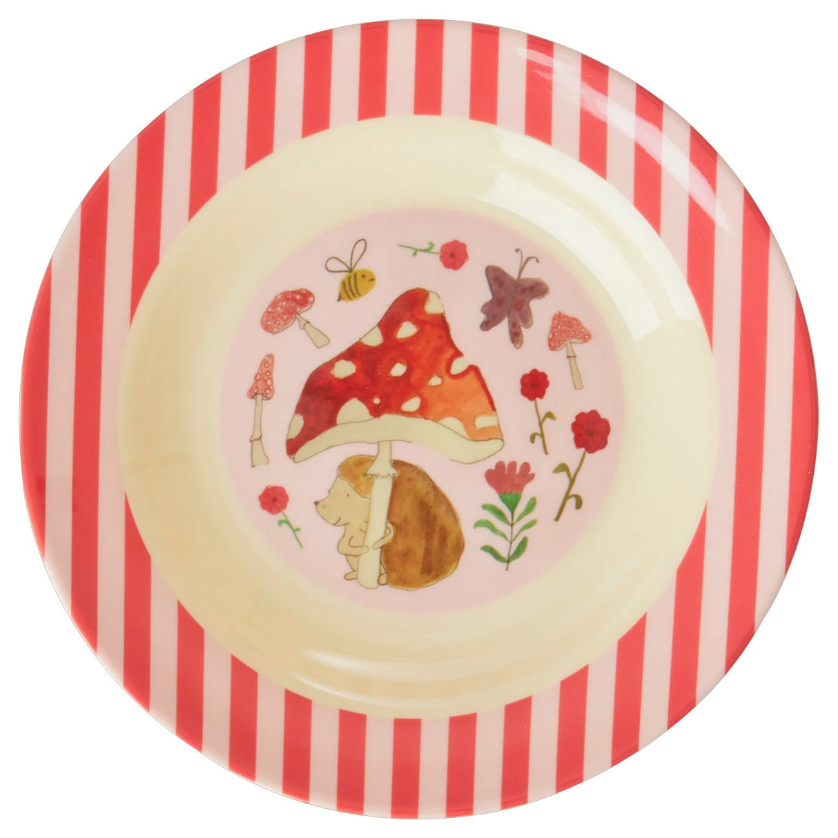 Rice Melamine Kids Bowl med Pink Happy Forest Print - 250 ml