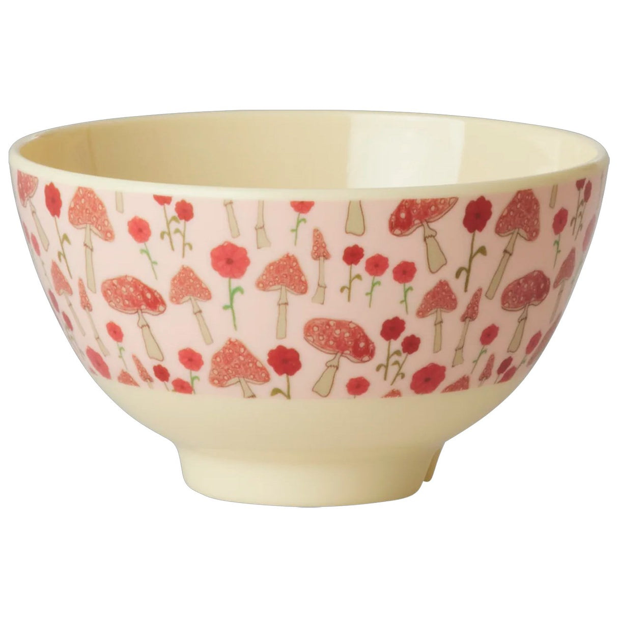 Rice Melamine Bowl med Pink Happy Forest Print - Liten - 300 ml