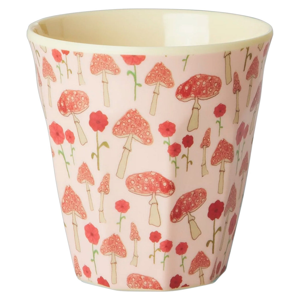 Rice Melamine Kids Cup med Pink Happy Forest Print - Liten - 160 ml