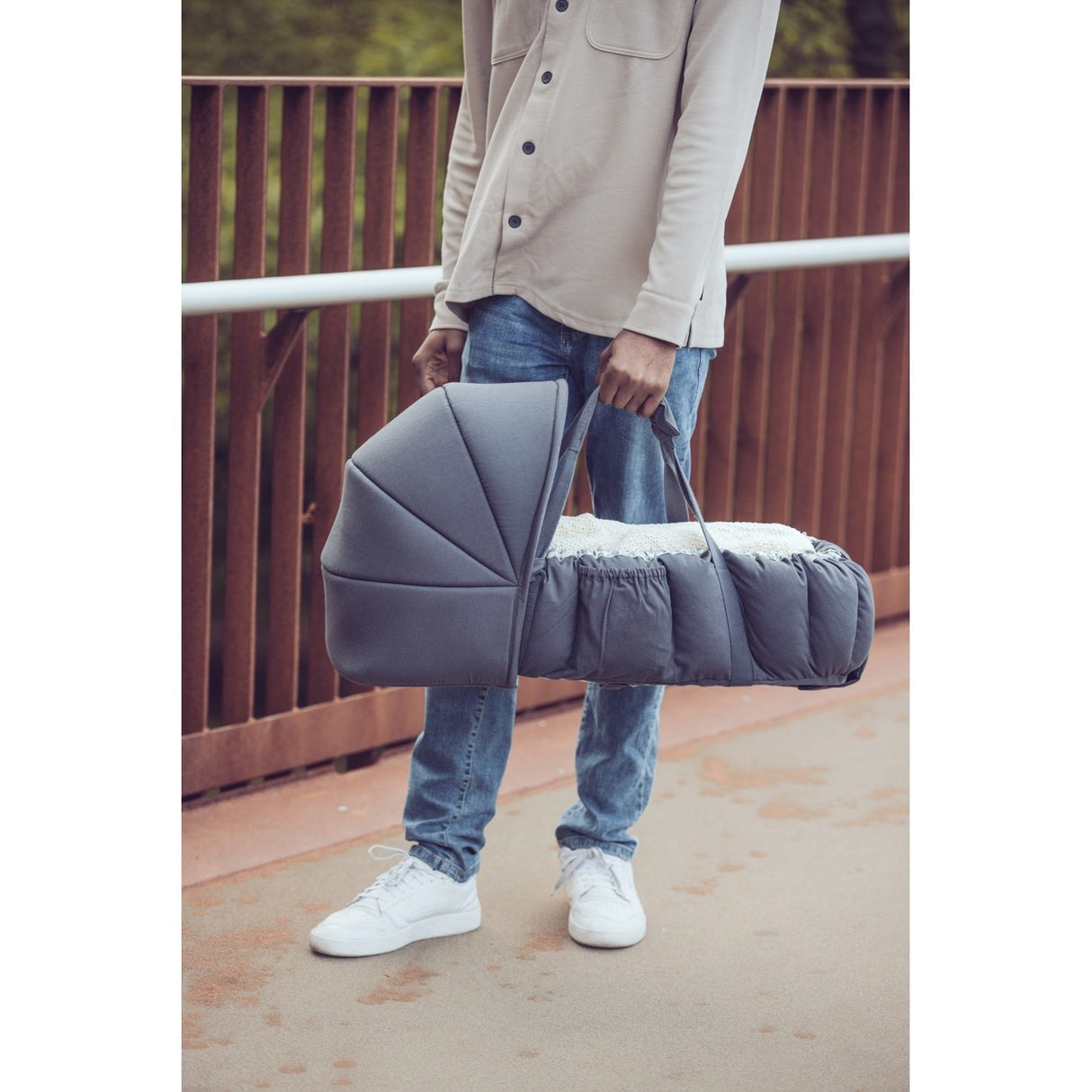 Sebra Blue Olive Hette For 3-In-1 Baby Nest