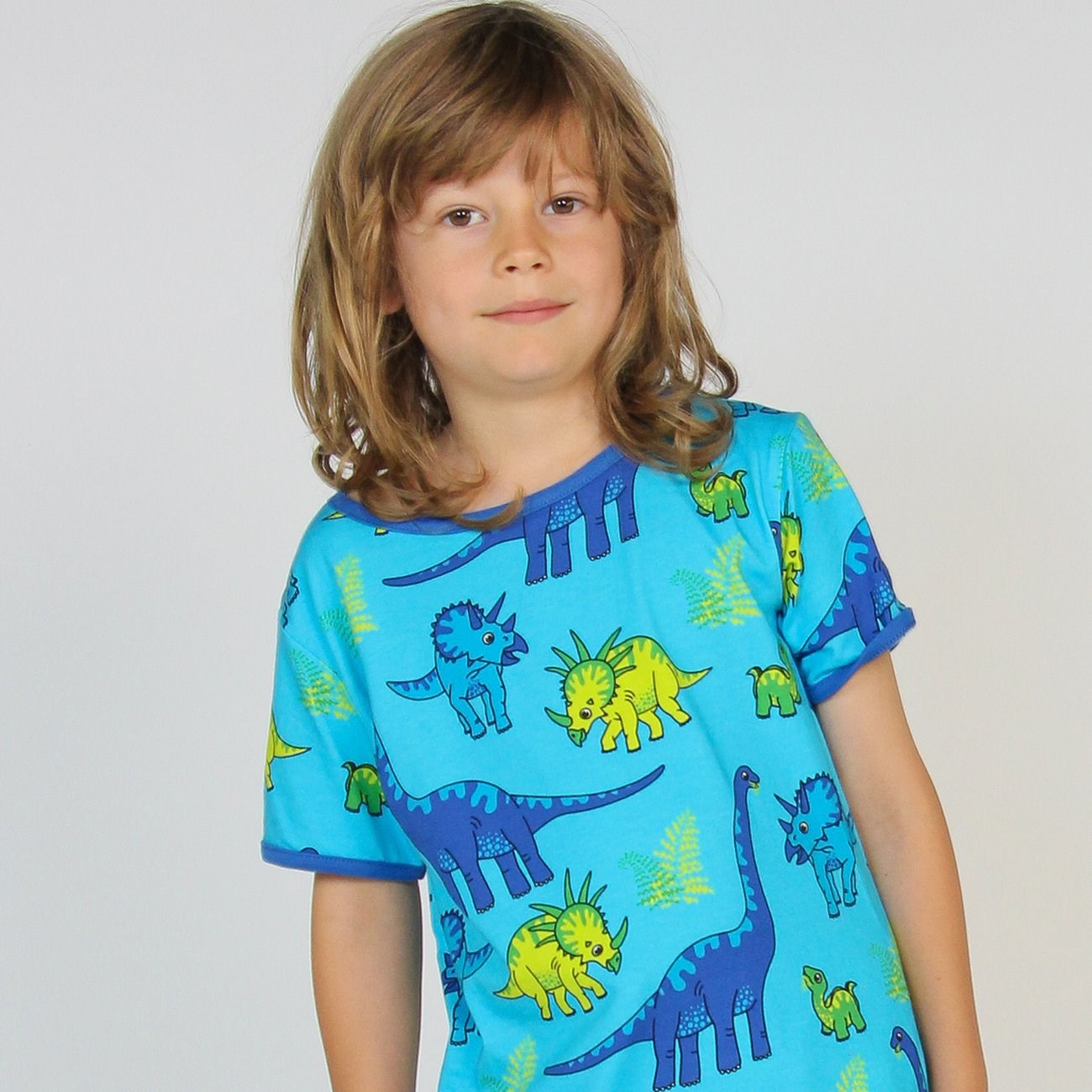 Småfolk Blue Atoll T-skjorte Med Dinosaur 2