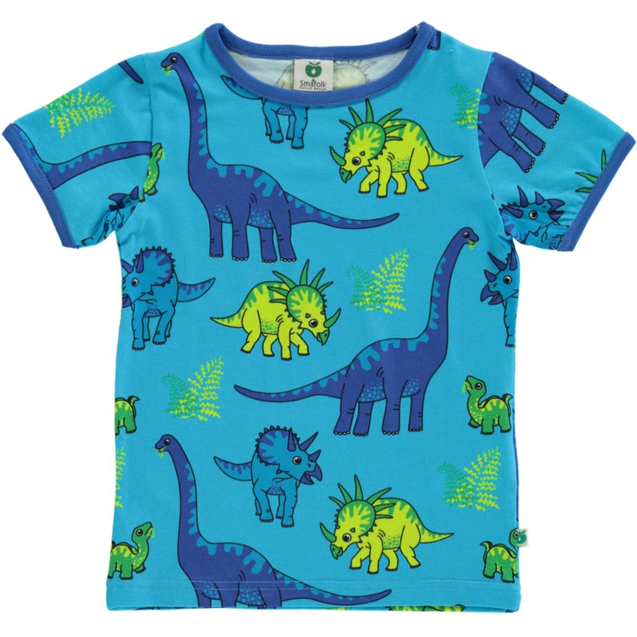 Småfolk Blue Atoll T-skjorte Med Dinosaur