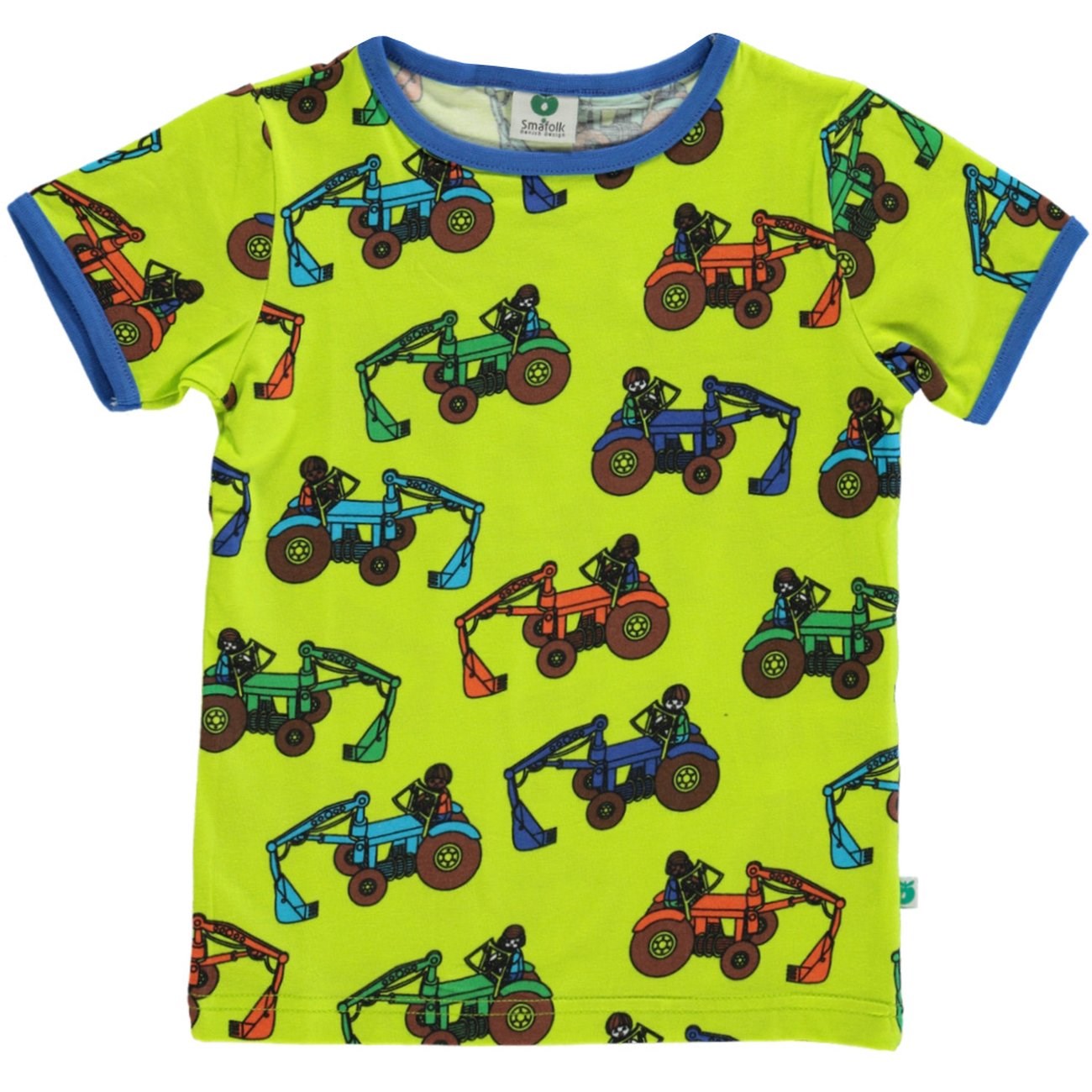 Småfolk Bright Green T-skjorte Med Traktorer