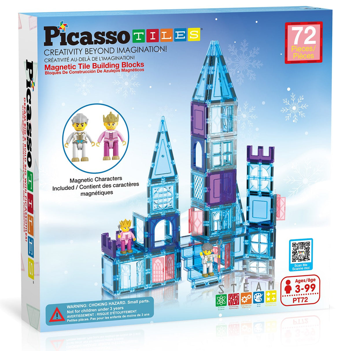 Picasso Tiles Picasso Tiles 72 pc Ice Winter Theme Magnetic Tiles set