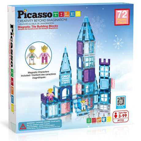 Picasso Tiles   Picasso Tiles 72 pc Ice Winter Theme Magnetic Tiles set