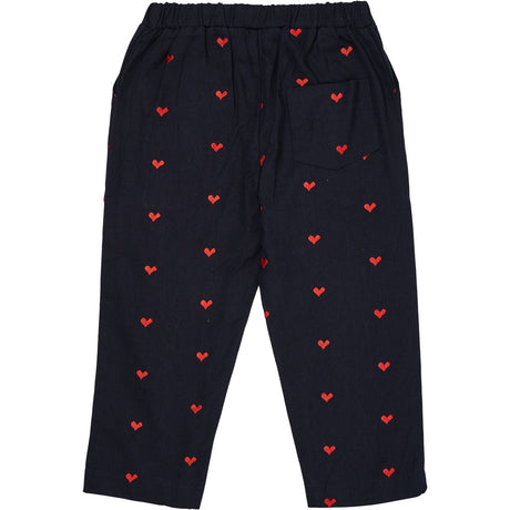 Copenhagen Colors Navy W. Red Hearts Twill Heart Bukser