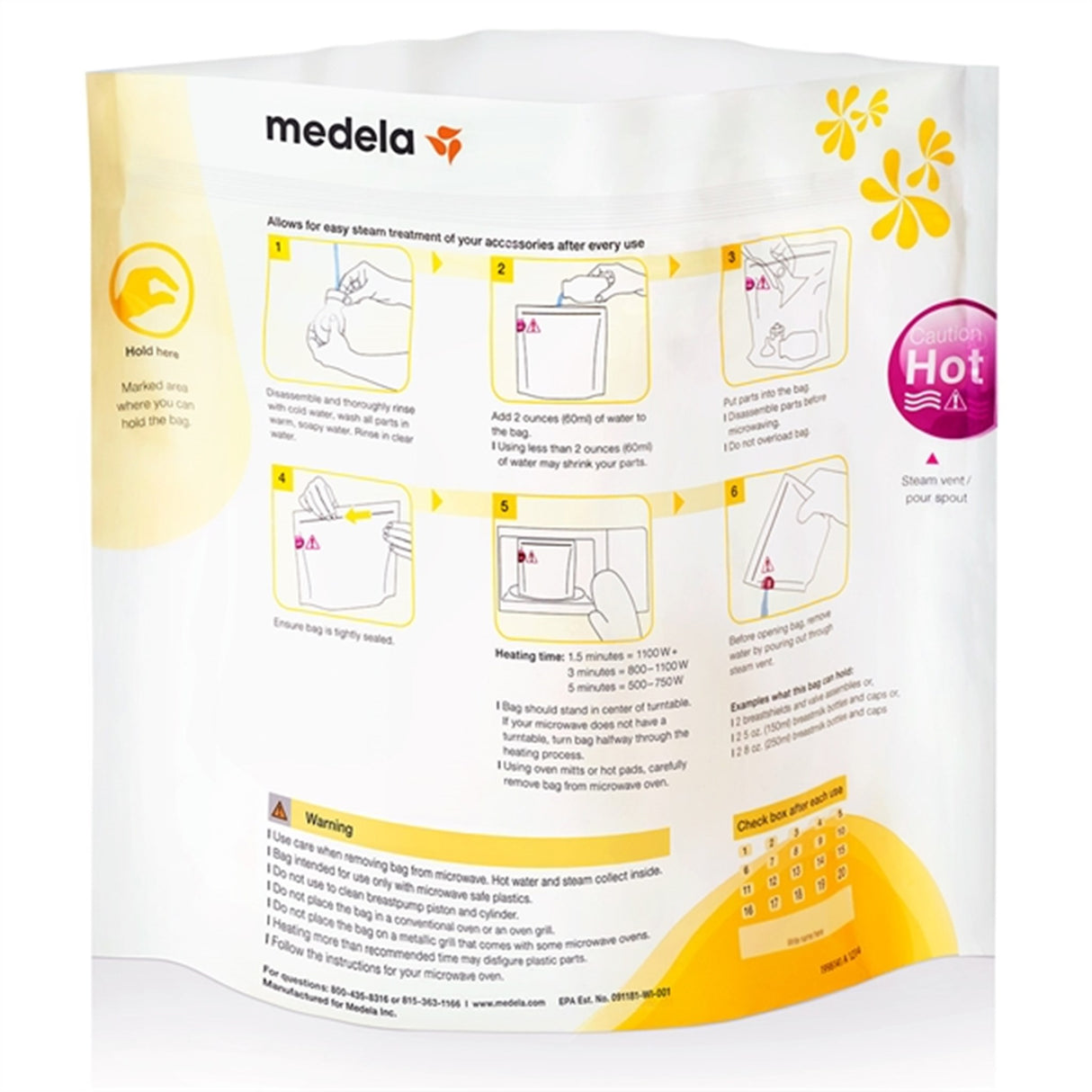 medela Quick Clean Poser for Mikrobølgeovn, 5 stk. 5