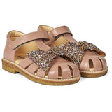 Angulus Sandal M. Bue Og Borrelås Dark Peach/Multi Glitter