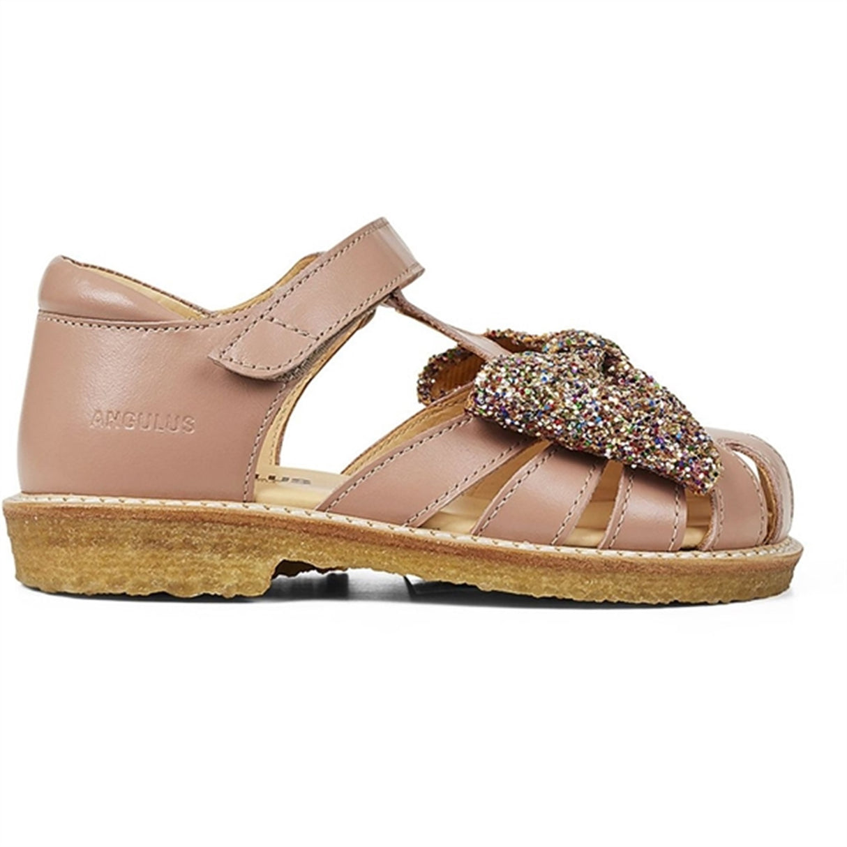 Angulus Sandal M. Bue Og Borrelås Dark Peach/Multi Glitter 2