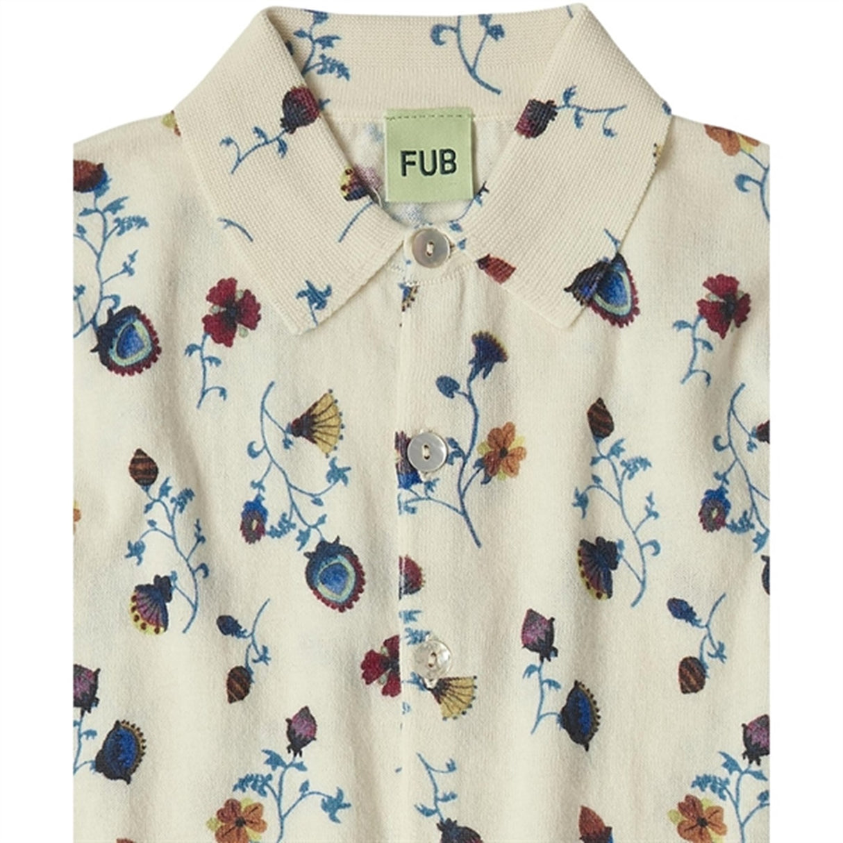 FUB Ecru/Flower Printed Bluse