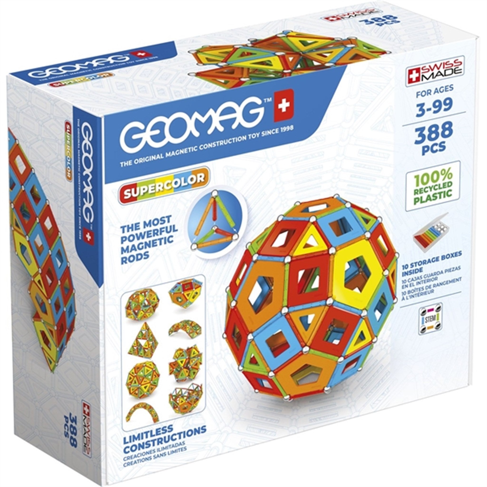 Geomag Supercolors Panels Recycled Masterbox 388 pcs