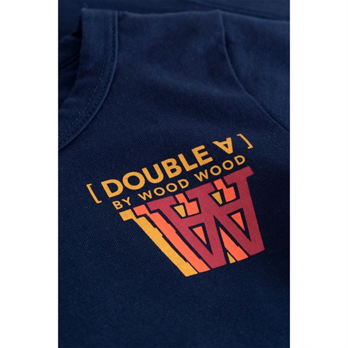 Wood Wood Navy Kim Stackes Logo Genser