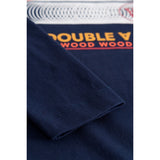Wood Wood Navy Kim Stackes Logo Genser