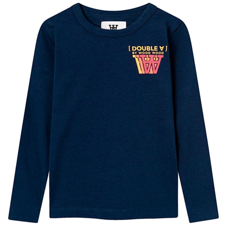 Wood Wood Navy Kim Stackes Logo Genser