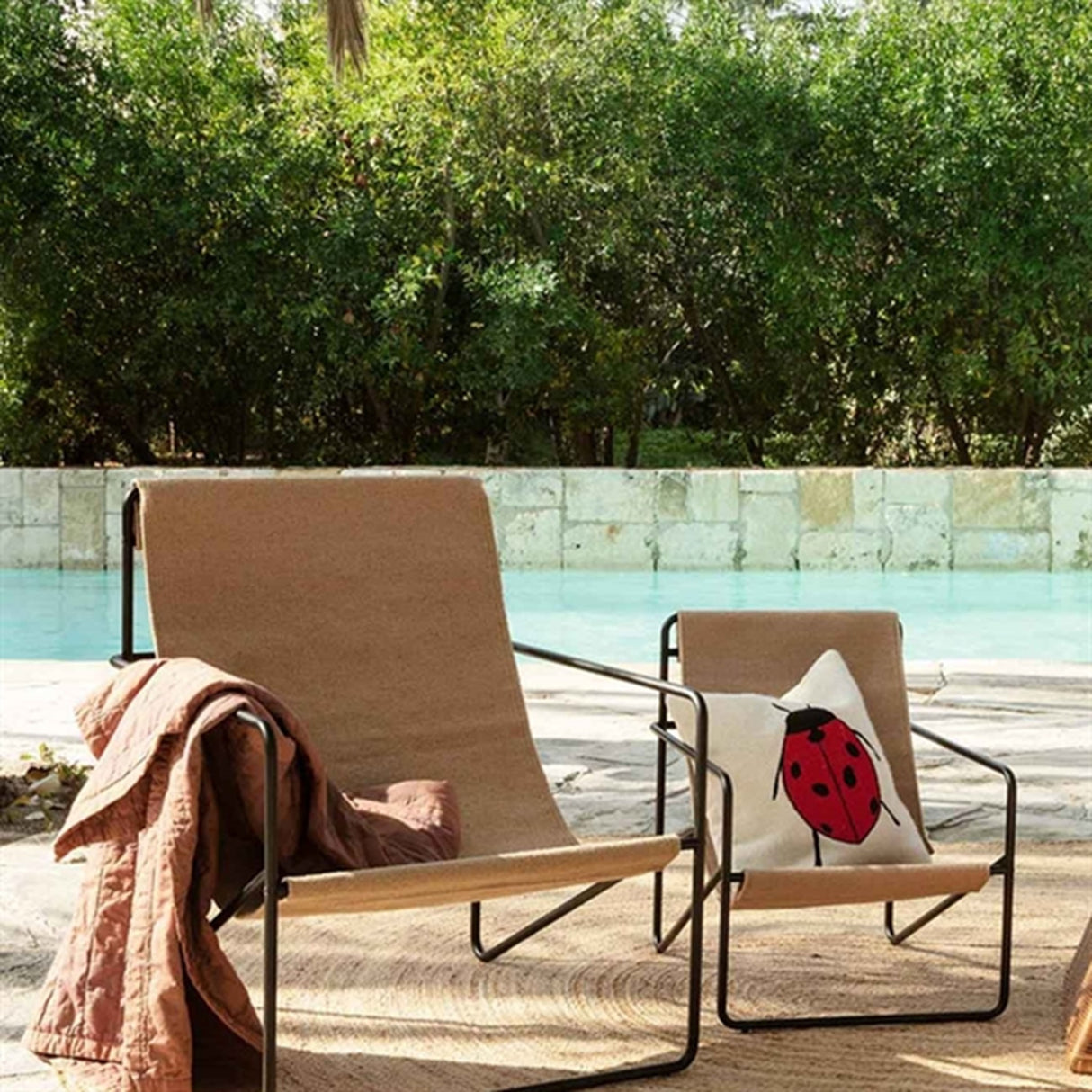 Ferm Living Forest Embroidered Pude Ladybird