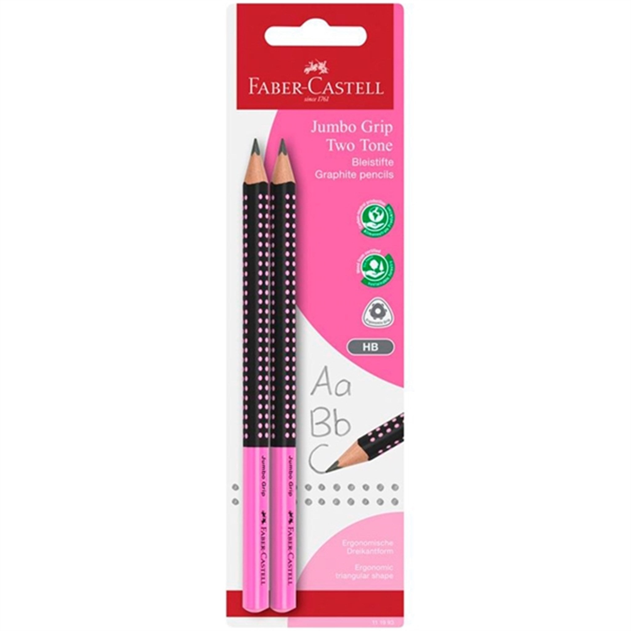 Faber Castell Jumbo Grip Pencils 2x2 Pink