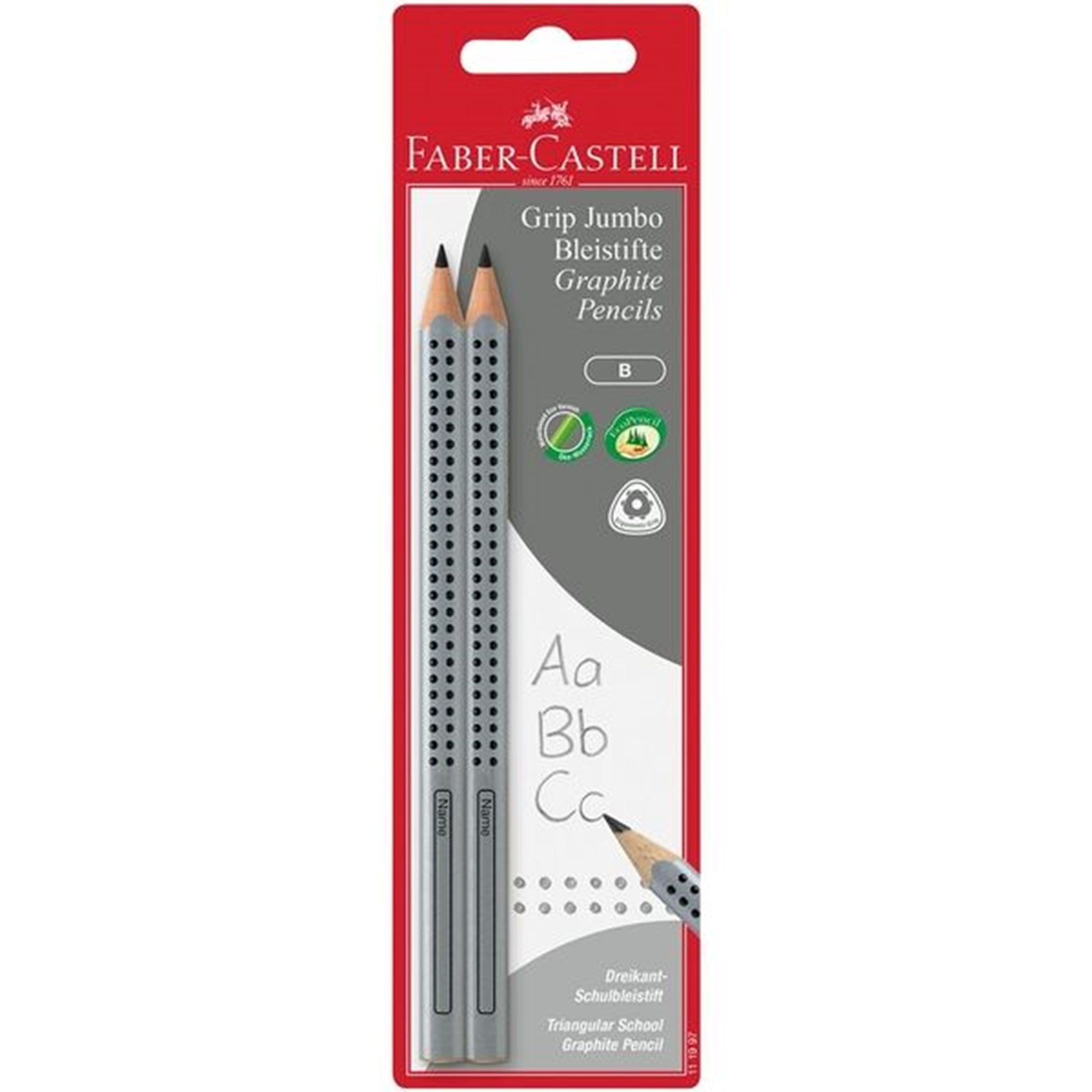 Faber Castell Jumbo Grip Pencils Silver