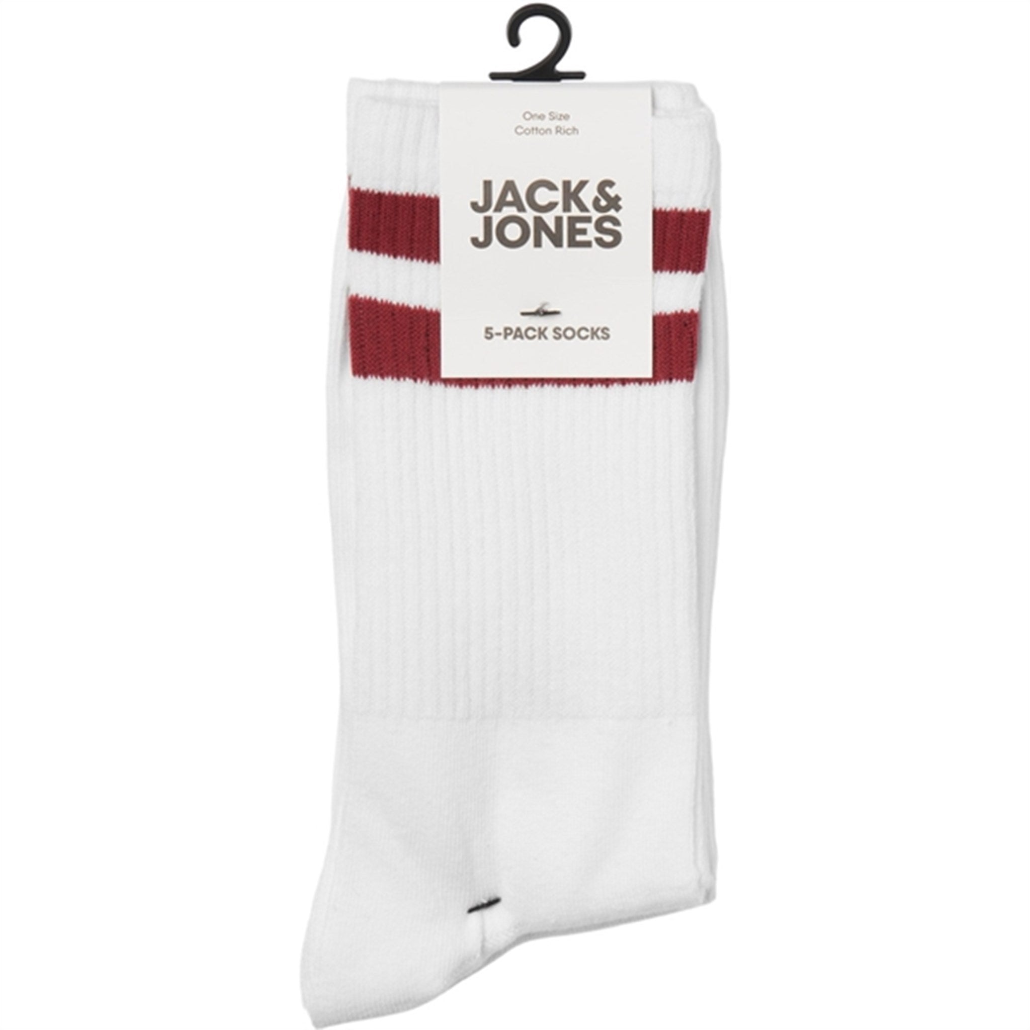 Jack & Jones Junior Rio Red Aventurine Two Stripes Tennis Sokker 5-pakning 2