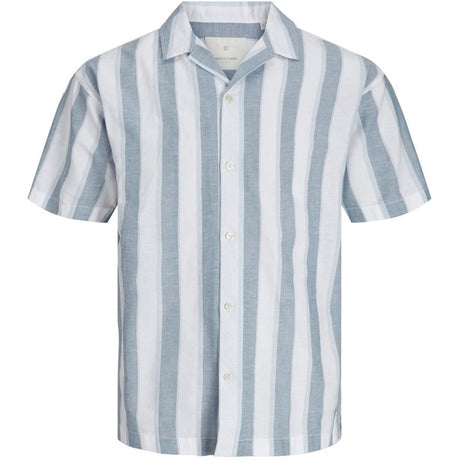 Jack & Jones Junior Captains Blue Summer Stripe Resort Skjorte