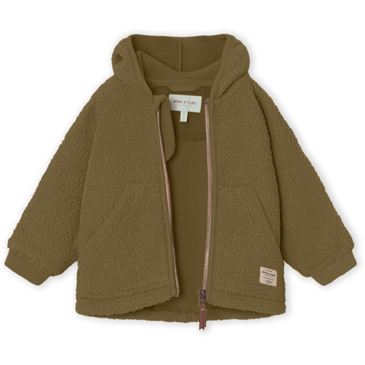 MINI A TURE Liff Teddy Fleece Jakke Capers Green 3