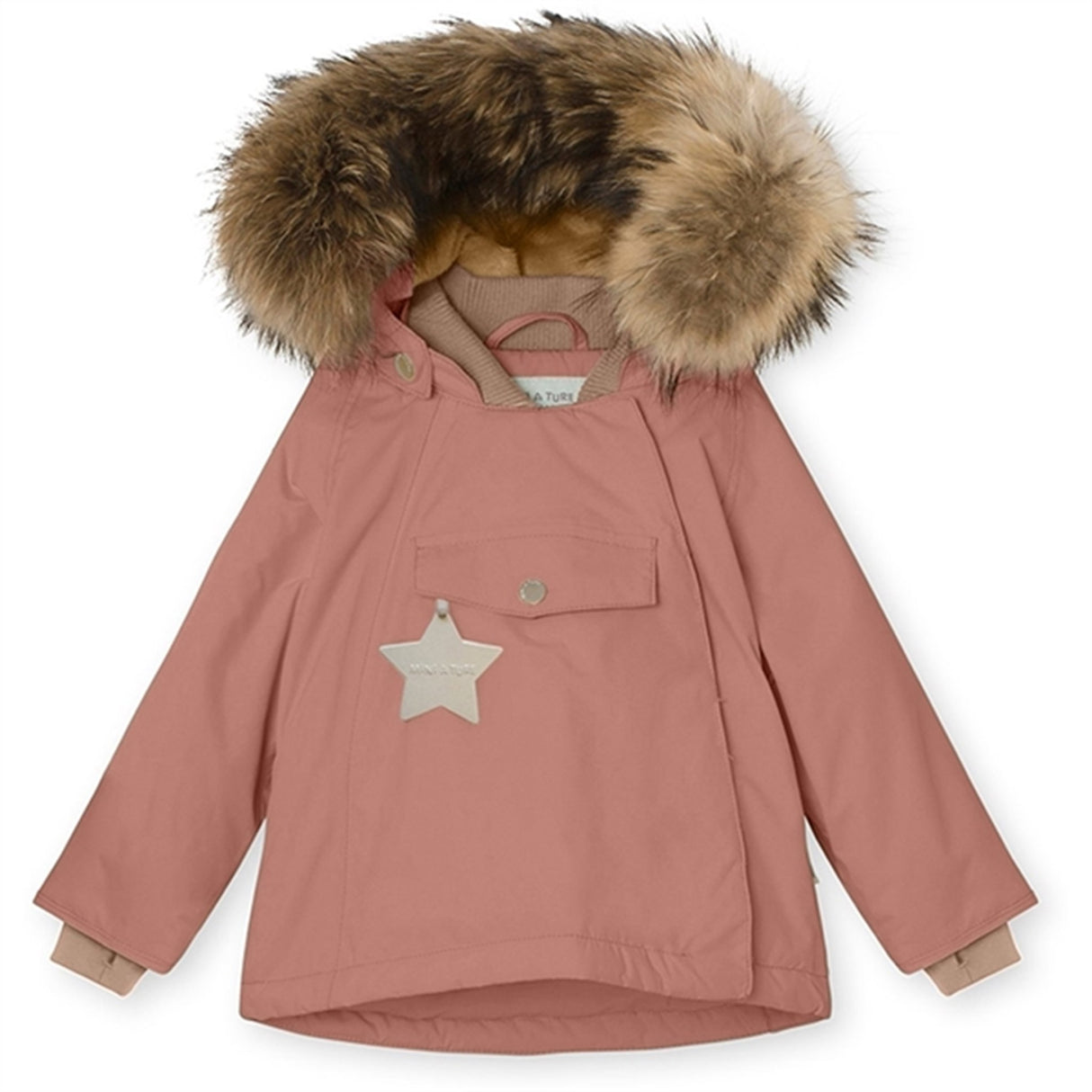 MINI A TURE Wang Fleece Fur Vinterjakke Wood Rose