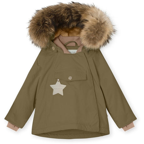 MINI A TURE Wang Fleece Fur Vinterjakke Capers Green