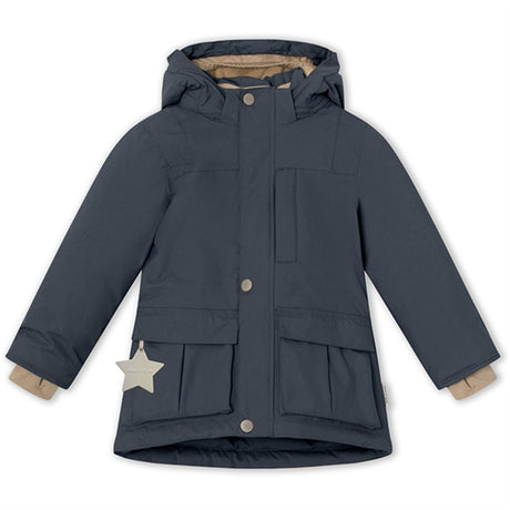 MINI A TURE Kastorio Fleece Vinterjakke Blue Nights