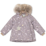 MINI A TURE Wang Fleece Printed Vinterjakke med Pels Autumn Flower Field