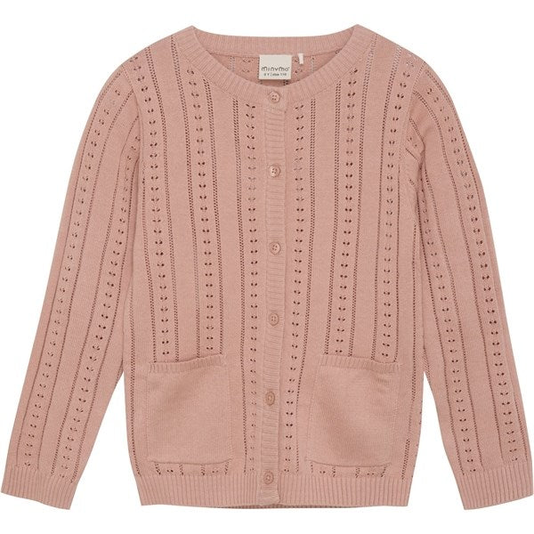 Minymo Peach Beige Cardigan Strikk