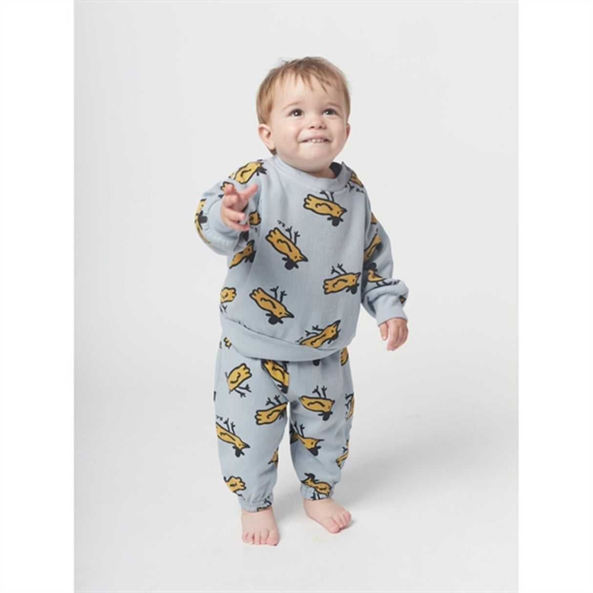 Bobo Choses Light Blue Mr Birdie All Over Collegegenser 3