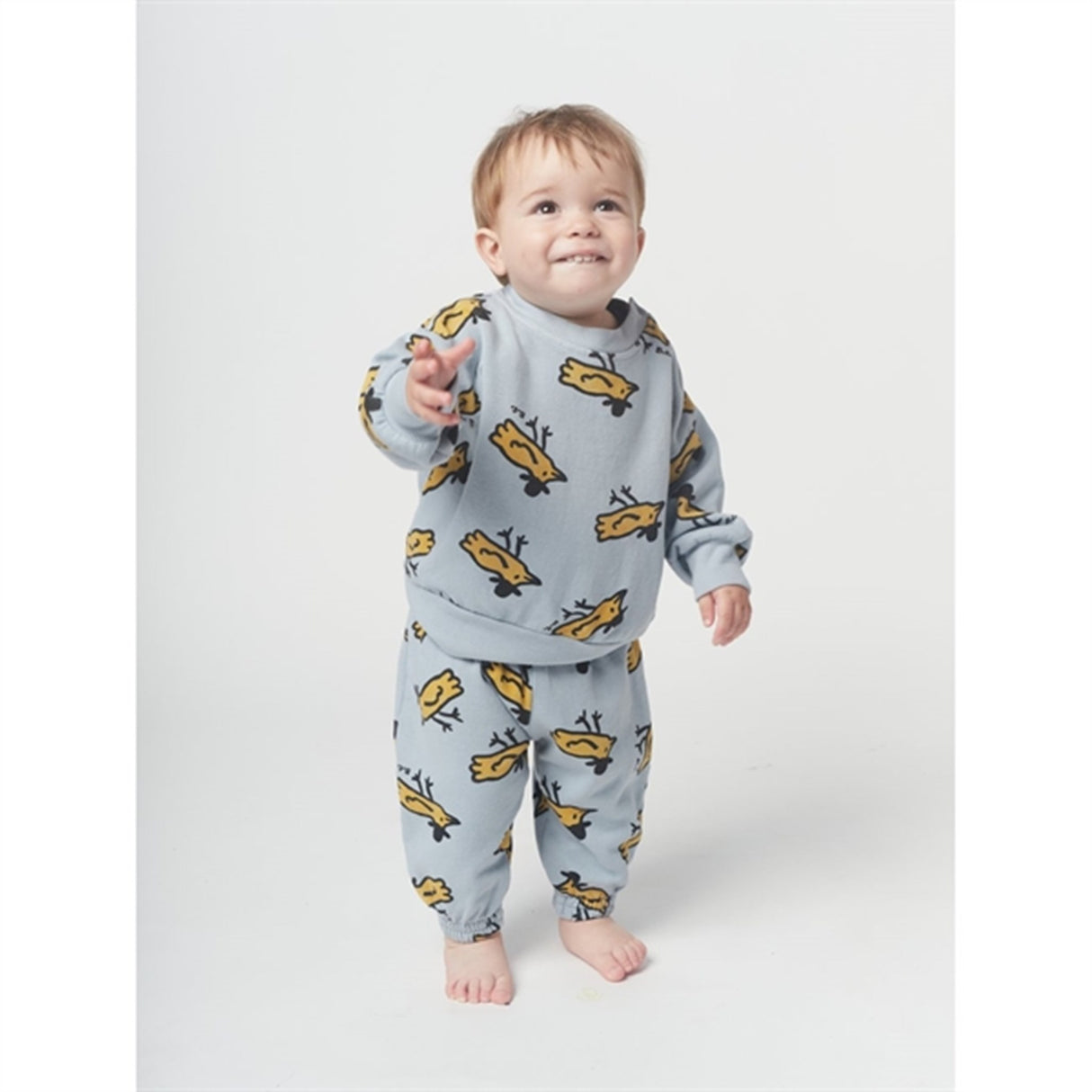 Bobo Choses Light Blue Mr Birdie All Over Sweatpants 3