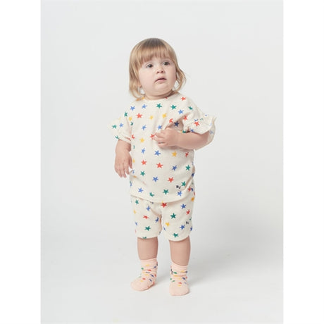 Bobo Choses White Multicolor Stars Terry Shorts