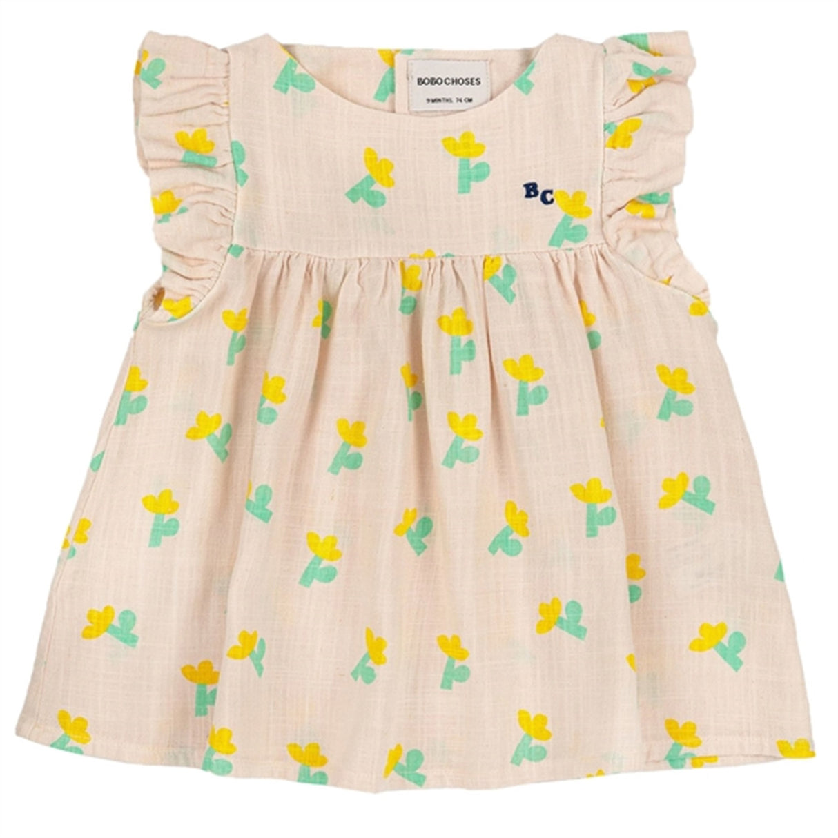 Bobo Choses White Sea Flower All Over Frill Kjole