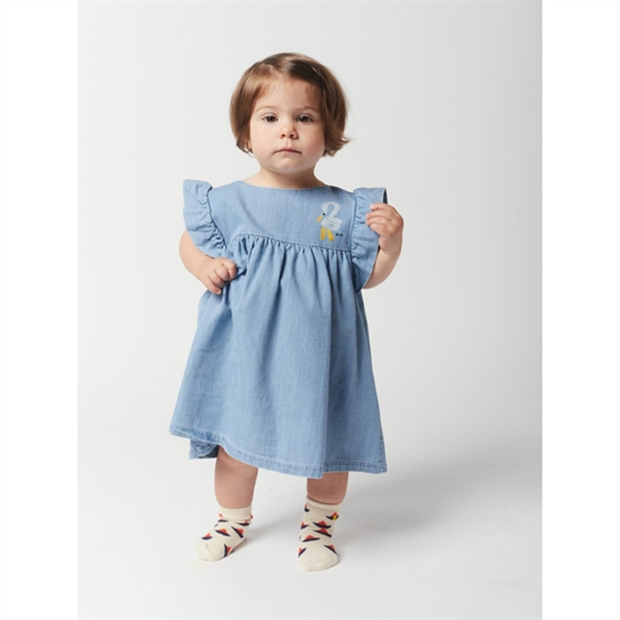 Bobo Choses Light Blue Pelican Frill Kjole 4