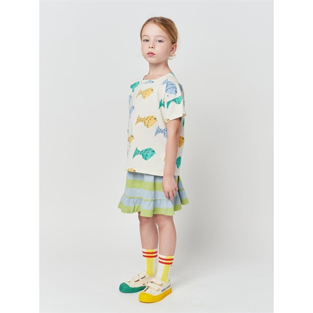 Bobo Choses White Multicolor Fish All Over T-Shirt 6